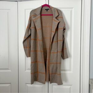 Saks Fifth Avenue Brown Cardigan with Orange Pattern